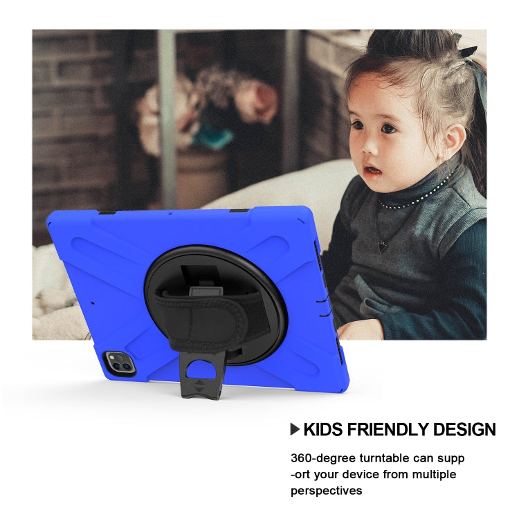 360 Degree Rotation Silicone + PC Case with Strap for iPad Pro 12.9 2018(Blue) - iPad Pro 12.9 (2018) Cases by buy2fix | Online Shopping UK | buy2fix