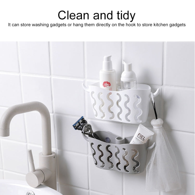 2 PCS Suction Cup Storage Hanging Basket Faucet Drain Basket(Grey) - Shelf & Hooks by buy2fix | Online Shopping UK | buy2fix