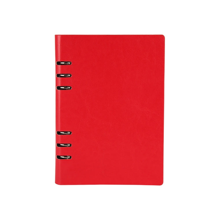 Business Notepad Loose Leaf Replaceable Inner Notebook Thickened Diary Book, Color:A5 Red by buy2fix