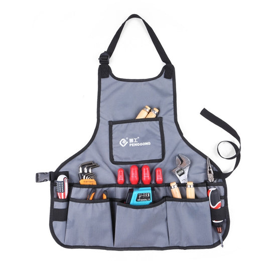 PENGGONG Waterproof Canvas Gardening Apron Tools Bag Electrician Tool Organizer For Toolkit(Grey)
