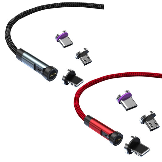 CC57 8 Pin + Type-C/USB-C + Micro USB Magnetic Interface Rotating Fast Charging Data Cable, Cbale Length: 2m(Black) by buy2fix