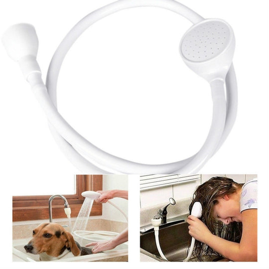 Pet Shower Multifunctional Simple Sink Nozzle Cleaning Shower Supplies(White)