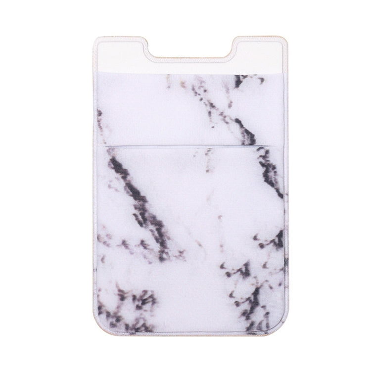 Marble Pattern Road Stretch Phone Back Plastic Card Holder Sticky Phone Clip(White) - Card & Passport Bags by buy2fix | Online Shopping UK | buy2fix