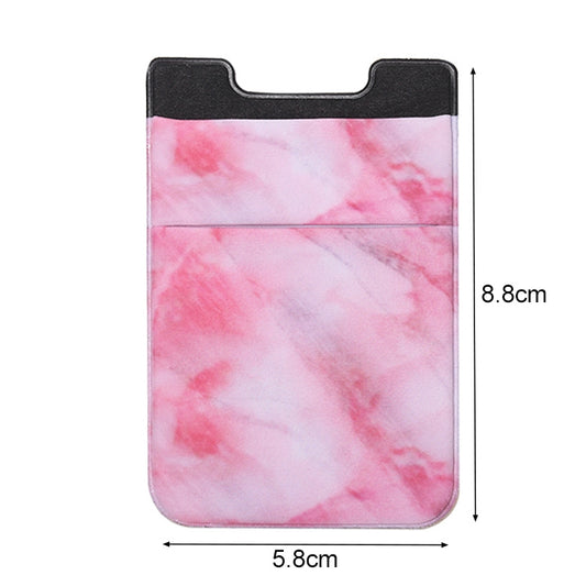 Marble Pattern Road Stretch Phone Back Plastic Card Holder Sticky Phone Clip(Red) by buy2fix