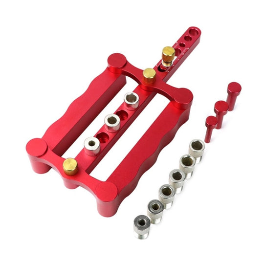 Woodworking Punching Locator Vertical Triple Hole Straight Hole Opener Dowel(Red)