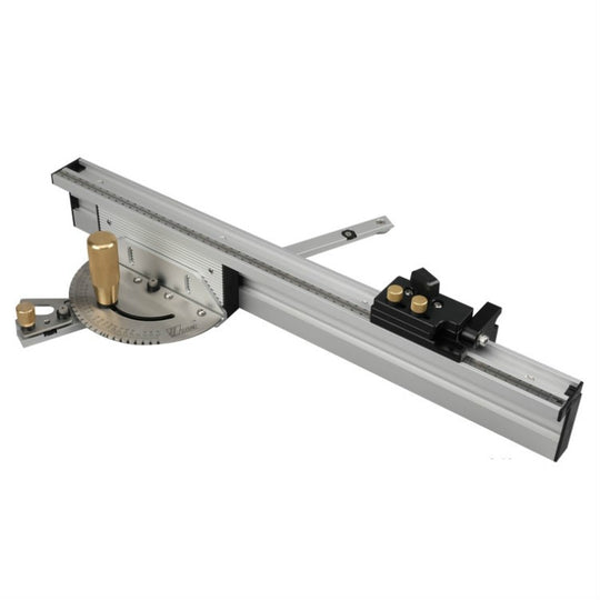 Woodworking Pusher Slide Ruler Woodworking Table Saw Measuring Tool, Style:Copper Handle + 450mm ＋ Limit