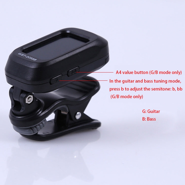 Little Angel WST-2058B Guitar Capo Electronic Tuner, Size:5×3.7×2.7cm(Black) - Guitar Tuner Accessories by buy2fix | Online Shopping UK | buy2fix