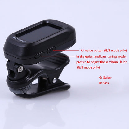 Little Angel WST-2058B Guitar Capo Electronic Tuner, Size:5×3.7×2.7cm(Black) - Guitar Tuner Accessories by buy2fix | Online Shopping UK | buy2fix