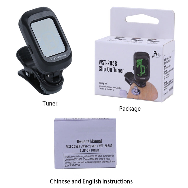 Little Angel WST-2058B Guitar Capo Electronic Tuner, Size:5×3.7×2.7cm(White) - Guitar Tuner Accessories by buy2fix | Online Shopping UK | buy2fix