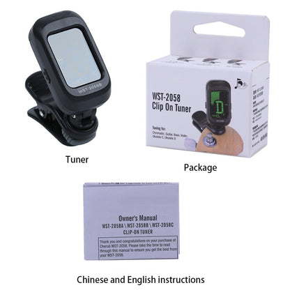 Little Angel WST-2058B Guitar Capo Electronic Tuner, Size:5×3.7×2.7cm(White) - Guitar Tuner Accessories by buy2fix | Online Shopping UK | buy2fix