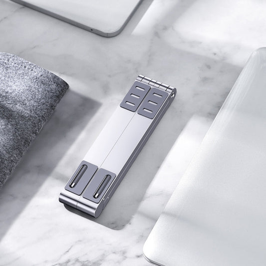 Oatsbasf 03040 Metal Mini Notebook Stand Aluminum Alloy Computer Cooling Folding Bracket(Silver) by Oatsbasf