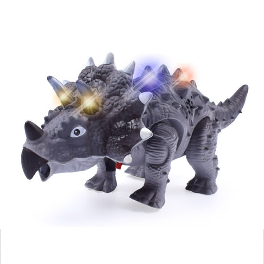 Simulation Luminous Sound Electric Universal Dinosaur Model Toy Boy Gift(Triceratops(Rondom Colors)) by buy2fix
