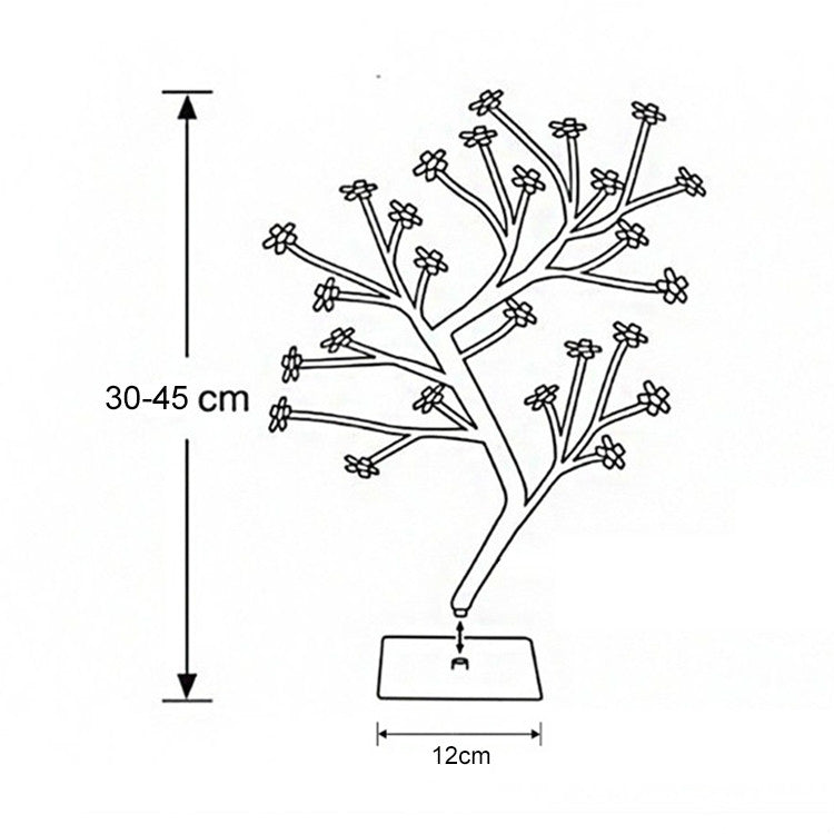 36 Lights Cherry Tree Lamp Table Lamp Room Layout Decoration Creative Bedside Night Light Gift, Style:Bauhinia Black Tree - Holiday Lights by buy2fix | Online Shopping UK | buy2fix