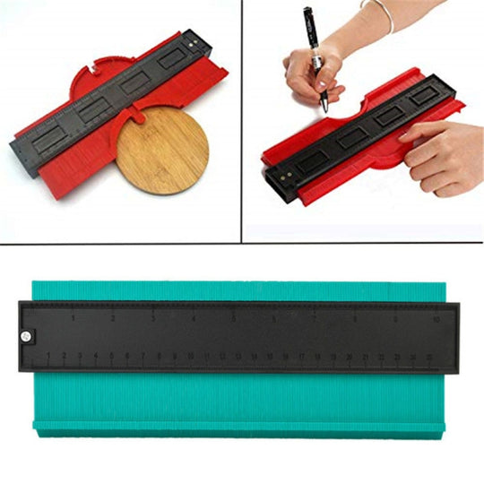 10 Inch Multifunctional Woodwork Irregular Contour Arc Gauge Tool(Green)
