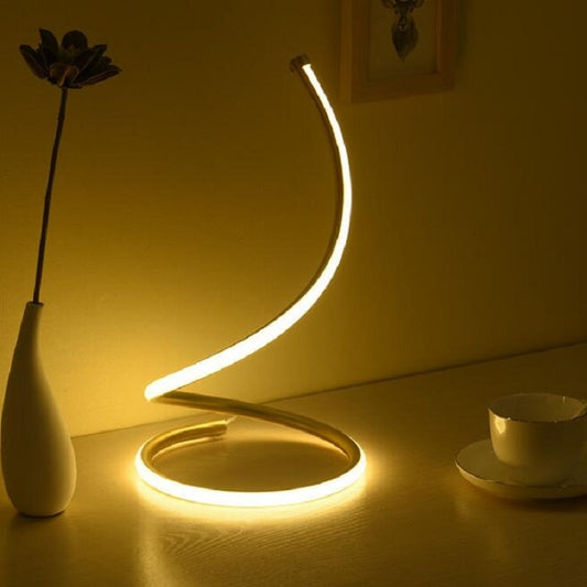 LED Spiral Table Lamp Home Living Room Bedroom Decoration Lighting Bedside Light, Specifications:Without Plug(White) by buy2fix