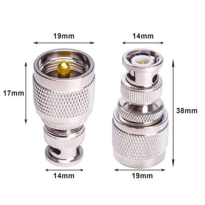 BNC Male To UHF PL259 Male Straight RF Coax Adapter Convertor by buy2fix