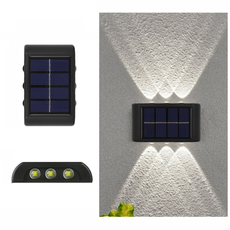 6LED NiMH Solar Wall Lamp Outdoor Waterproof Up And Down Double-headed Spotlights(White Light) - Solar Lights by buy2fix | Online Shopping UK | buy2fix