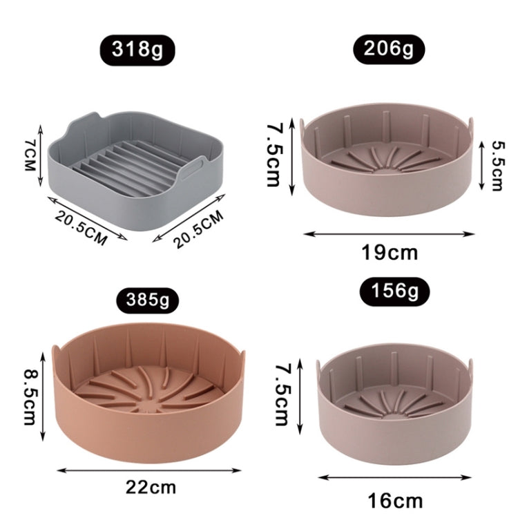 Air Fryer Silicone Grill Pan Accessories, Size: Round 22 cm(Coffee) - Baking mat & Bakewares by buy2fix | Online Shopping UK | buy2fix