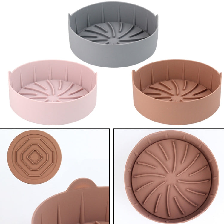 Air Fryer Silicone Grill Pan Accessories, Size: Round 16 cm(Pink) - Baking mat & Bakewares by buy2fix | Online Shopping UK | buy2fix