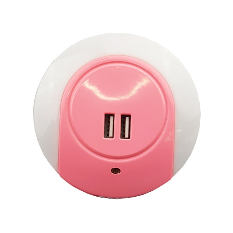 A78B LED Night Light With USB Port Intelligent Light Control Sensor Light, Plug:EU Plug(Pink) - Sensor LED Lights by buy2fix | Online Shopping UK | buy2fix