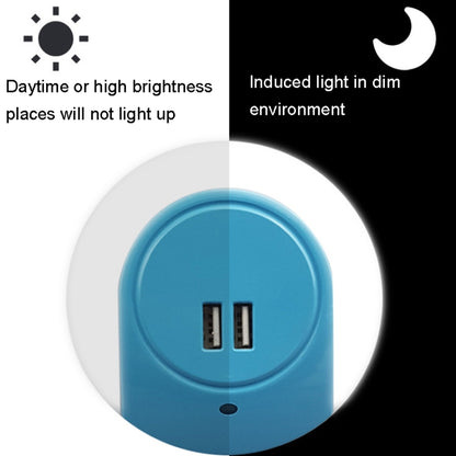 A78B LED Night Light With USB Port Intelligent Light Control Sensor Light, Plug:EU Plug(Blue) - Sensor LED Lights by buy2fix | Online Shopping UK | buy2fix