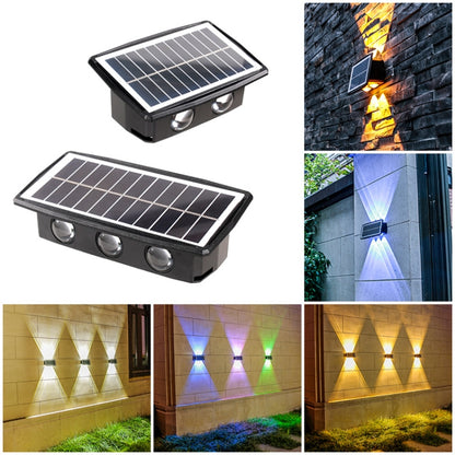 4LED Solar Wall Lamp Outdoor Waterproof Up And Down Double-headed Spotlights(White Light) - Solar Lights by buy2fix | Online Shopping UK | buy2fix