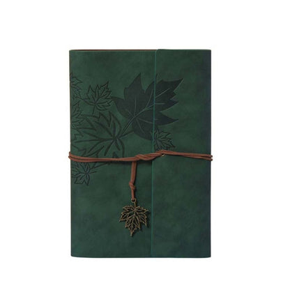 A5 PU Maple Retro Straps Handbook Loose-leaf Notebook(Army Green) - Notebooks by buy2fix | Online Shopping UK | buy2fix