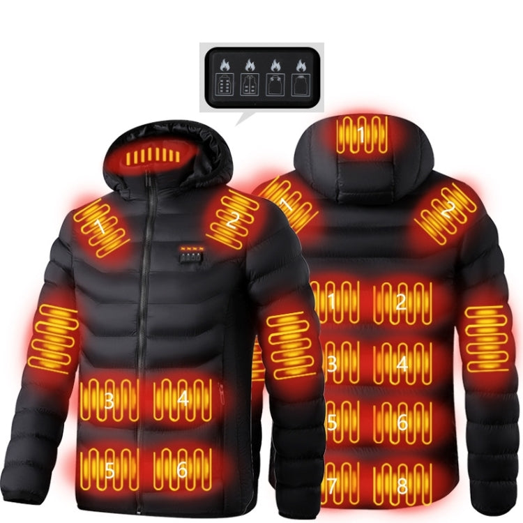 19 Zone 4 Control Black USB Winter Electric Heated Jacket Warm Thermal Jacket, Size: XXXXXL - Down Jackets by buy2fix | Online Shopping UK | buy2fix