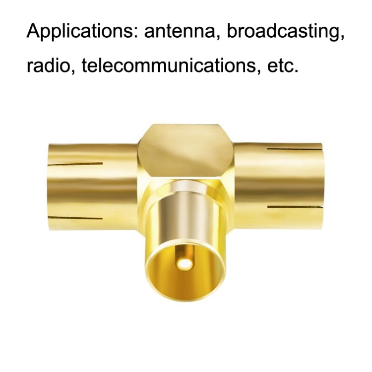 TV Male to 2x Female Aerial Antenna Plug Connector Coaxial Cable Adapter - Connector by buy2fix | Online Shopping UK | buy2fix