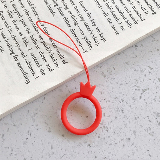 10pcs Crown Model Finger Ring Silicone Cell Phone Lanyard U Disk Rope(Red) - Lanyards & Wrist Straps by buy2fix | Online Shopping UK | buy2fix