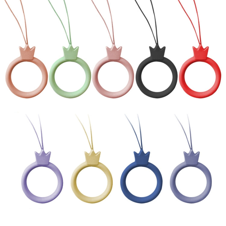 10pcs Crown Model Finger Ring Silicone Cell Phone Lanyard U Disk Rope(Camellia Red) - Lanyards & Wrist Straps by buy2fix | Online Shopping UK | buy2fix