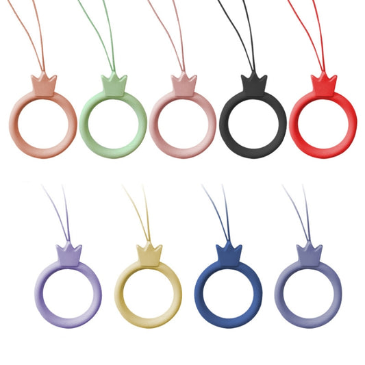 10pcs Crown Model Finger Ring Silicone Cell Phone Lanyard U Disk Rope(Coral Orange) - Lanyards & Wrist Straps by buy2fix | Online Shopping UK | buy2fix