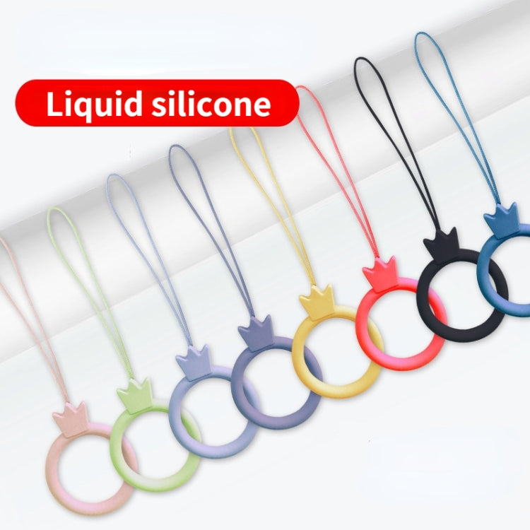 10pcs Crown Model Finger Ring Silicone Cell Phone Lanyard U Disk Rope(Dark Green) - Lanyards & Wrist Straps by buy2fix | Online Shopping UK | buy2fix