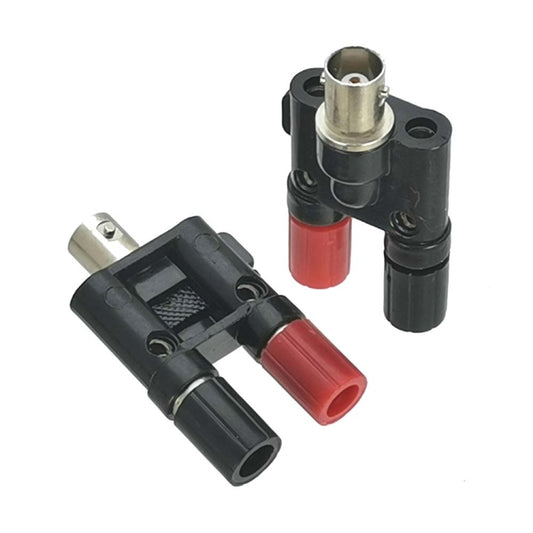 5pcs BNC Female Jack To Dual Banana Female Jack RF Adapter Coaxial Connector(Black) by buy2fix