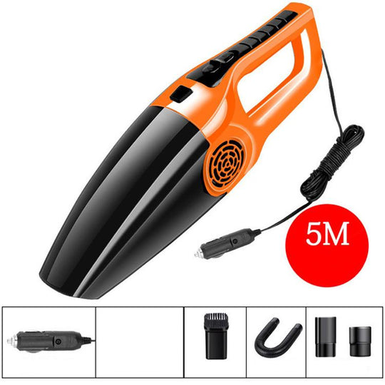 Car Vacuum Cleaner High Power 120W Home Car Dual-use Vacuum Cleaner Powerful Dry and Wet Wired Models Seventh Generation(Orange)