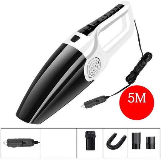 Car Vacuum Cleaner High Power 120W Home Car Dual-use Vacuum Cleaner Powerful Dry and Wet Wired Models Seventh Generation(White)