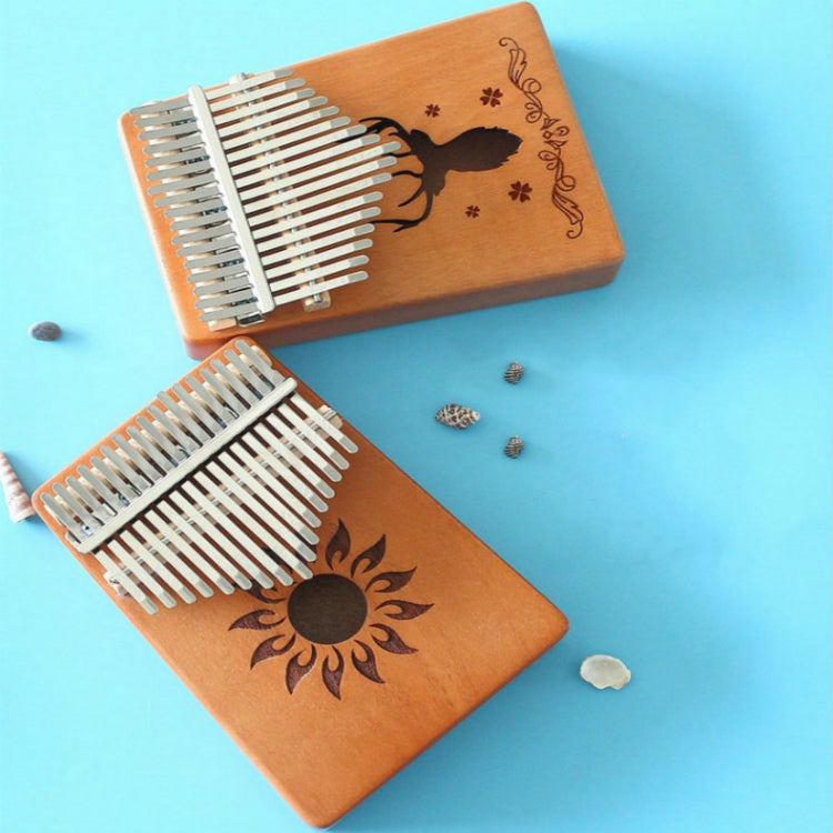 17-tone Kalimba Portable Thumb Piano, Style:Acacia-Classic Deer - Keyboard Accessories by buy2fix | Online Shopping UK | buy2fix