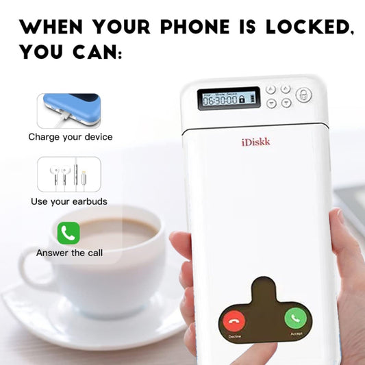 IDISKK Cell Phone Lock Box With Timer For Mobile Phones Within 6.7 Inch by IDISKK