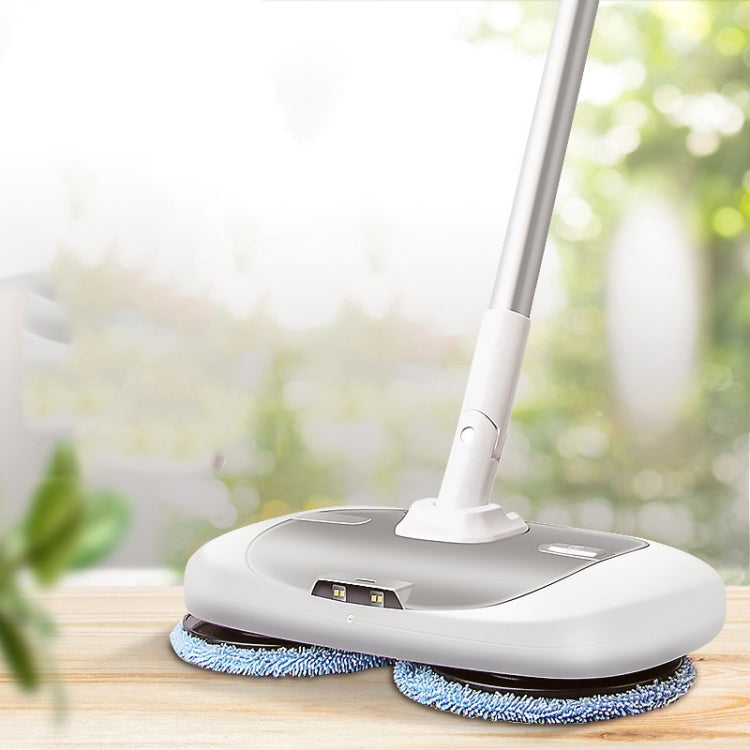 Cordless Electric Rotary Mop Floor Scrubber Household Handheld Water Spray Cleaning Multifunctional Mop CN Plug(White) - Handheld Cleaner & Mops by buy2fix | Online Shopping UK | buy2fix