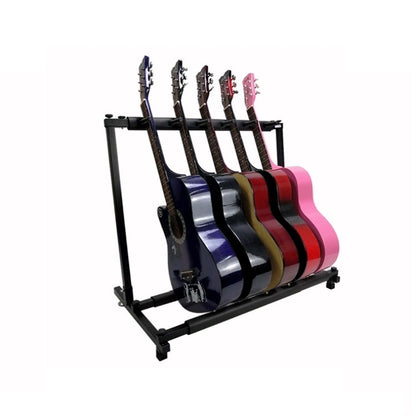 Foldable Long Metal Guitar Display Stand Shelf, Specification:Five Racks - String Instrument Accessories by buy2fix | Online Shopping UK | buy2fix