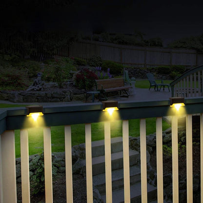 Solar Railing Light Staircase Light Outdoor Waterproof LED Step Light Garden Decoration Landscape Light, Warm White Light(Black) - Street Lights by buy2fix | Online Shopping UK | buy2fix