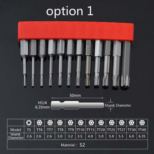 12 PCS / Set Screwdriver Bit With Magnetic S2 Alloy Steel Electric Screwdriver, Specification:1 by buy2fix