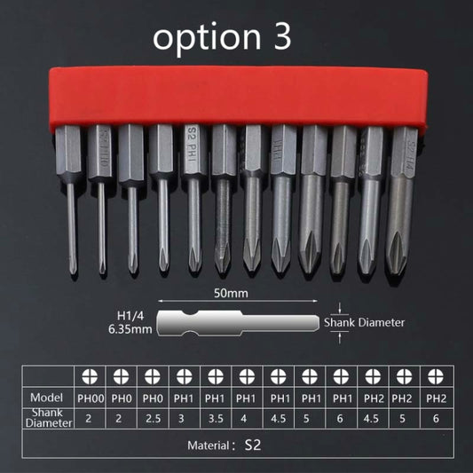 12 PCS / Set Screwdriver Bit With Magnetic S2 Alloy Steel Electric Screwdriver, Specification:3 by buy2fix
