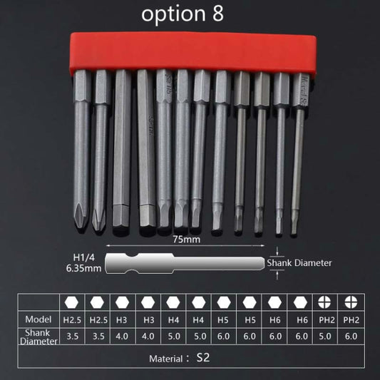 12 PCS / Set Screwdriver Bit With Magnetic S2 Alloy Steel Electric Screwdriver, Specification:8 by buy2fix
