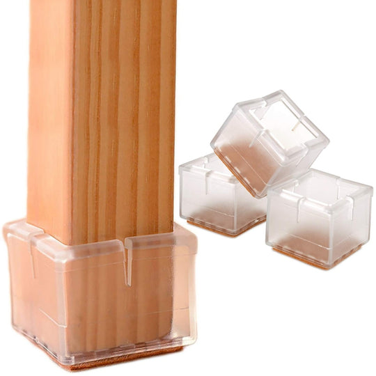 4pcs Square Chair Leg Caps PVC Feet Protector Pads Furniture Table Covers, Size:56-62mm