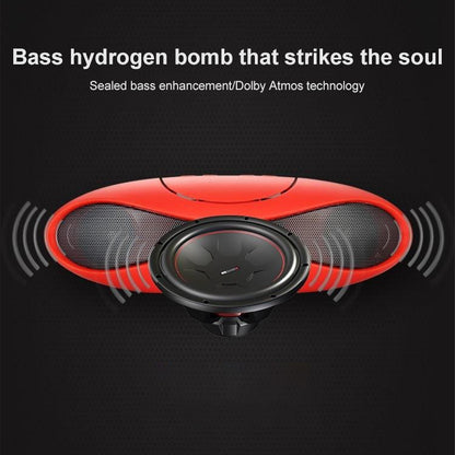 3D Stereo Mini Rugby Shape Bluetooth Speaker with TF Card Slot(Black) - Mini Speaker by buy2fix | Online Shopping UK | buy2fix