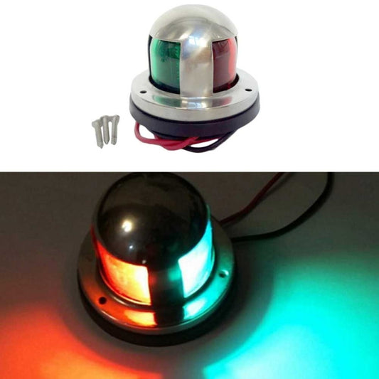4W 12V IP65 Waterproof Stainless Steel Two-color Marine Signal Light Red and Green LED Lights by buy2fix