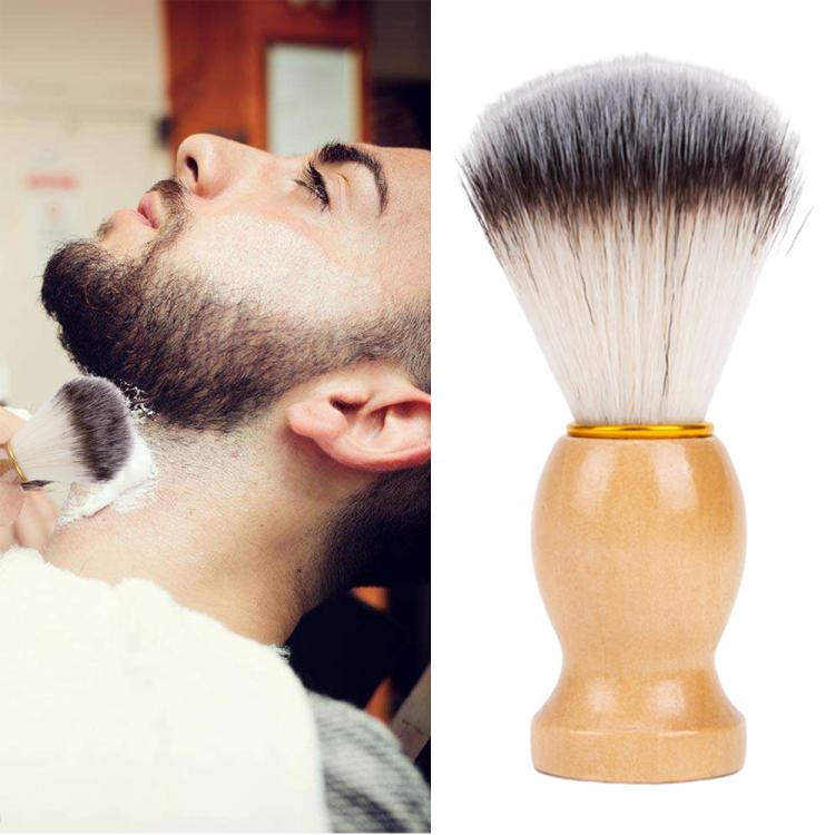 Wood Handle Hair Shaving Brush Facial Beard Cleaning Appliance Shave Salon Badger Hair Tool Razor Brush by buy2fix