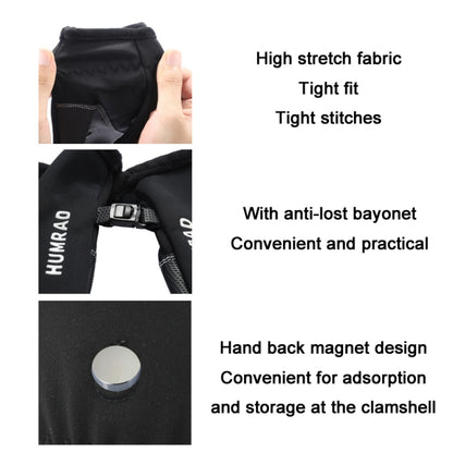 HUMRAO Winter Half-Finger Flip Cover Warm Gloves For Outdoor Sports Skiing And Cycling, Size:L(Black) - Cycling Gloves by HUMRAO | Online Shopping UK | buy2fix