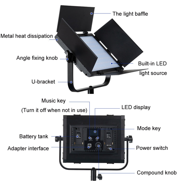 50W RGB Photography Fill Light For Live Broadcast Studio, without Light Holder(EU Plug) by buy2fix